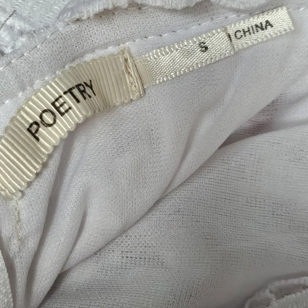 Poetry Floral Crocheted Lace Open Back White Dress 100% Polyester Sz S - Picture 6 of 7